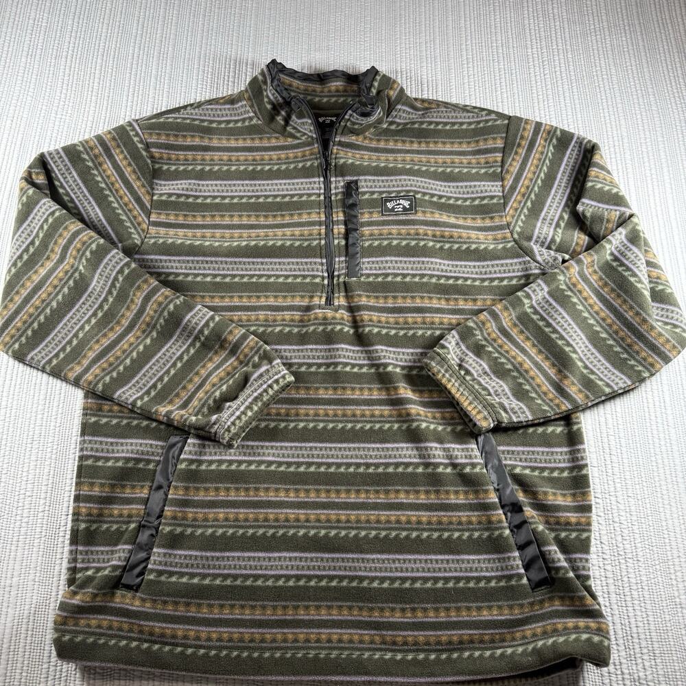 Billabong Fleece 1/4 Zip Pullover Men’s XL Aztec Gorpcore Granola Dad Camping